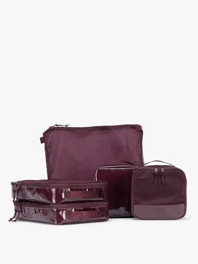 Calpak Terra 5-piece Packing Cube Set In Dark Cherry