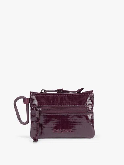 Calpak Terra Clippable Card Pouch In Dark Cherry