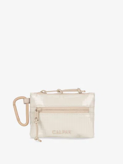 Calpak Terra Clippable Card Pouch In White Sands