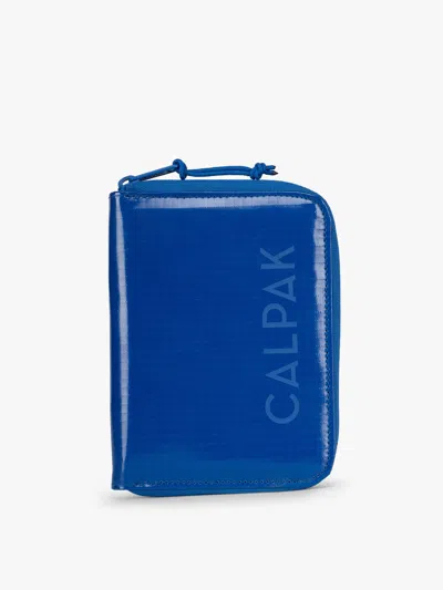Calpak Terra Zip Passport Wallet In Blue