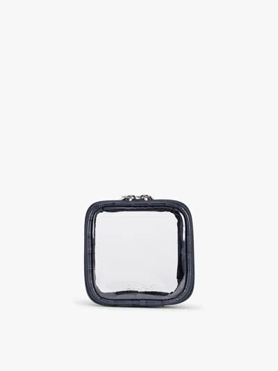 Calpak Tiny Clear Cosmetics Case In Navy Croc