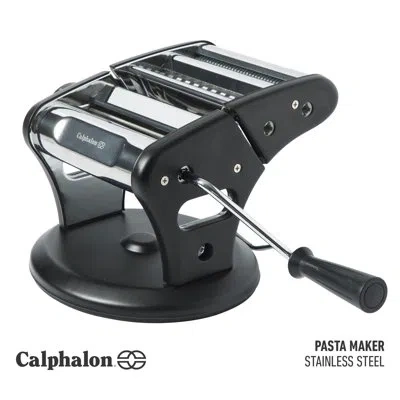 Calphalon Aero Heavy Duty Manual Pasta Maker Machine Noodle Maker W/rollers & Cutters - Spaghetti, Fettuccini, In Silver