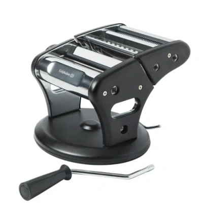 Calphalon Aero Manual Pasta Maker With Spaghetti And Fettuccini Rollers In Black