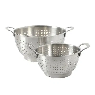 Calphalon Astro Colander Set, 2-piece Stainless Steel Colander And Strainer, 5 Qt & 1.5 Qt Pasta Strainer With