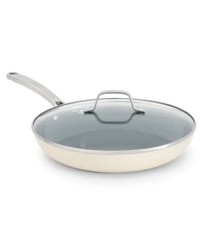 Calphalon Ceramic 12.5" Fry Pan With Lid In Blue