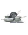 Calphalon Ceramic Nonstick 12-piece Cookware Set In Light,pastel Green