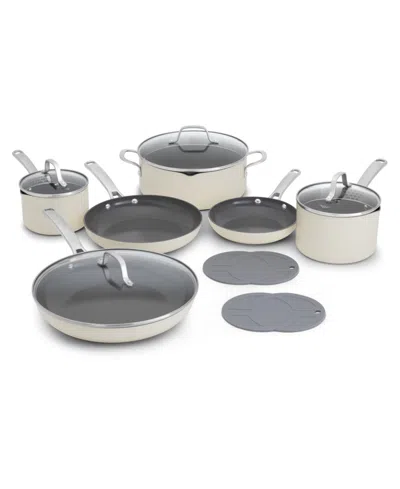 Calphalon Ceramic Nonstick 12-piece Cookware Set In White
