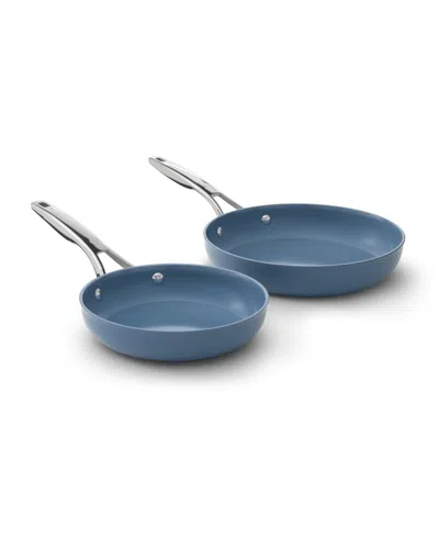 Calphalon Ceramic Nonstick 2-piece Fry Pan Set In Blue