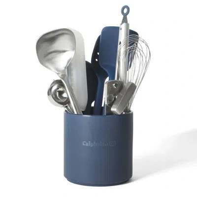 Calphalon Edge 10-piece Stainless Steel Kitchen Utensil And Gadget Set With Silicone Accessories And Ceramic C In Blue