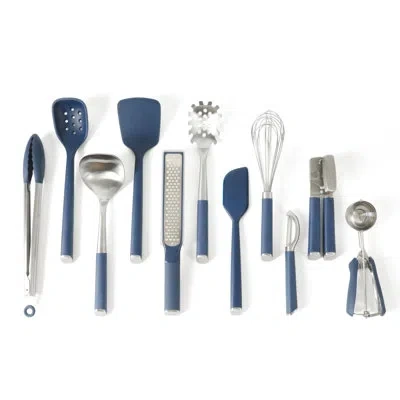 Calphalon Edge 11 Piece Stainless Steel Kitchen Tools And Gadgets Set- Navy Blue In Stainless Steel;blue