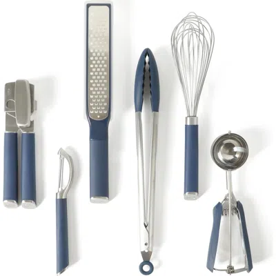 Calphalon Edge 6 Piece Stainless Steel Kitchen Gadgets Set In Blue