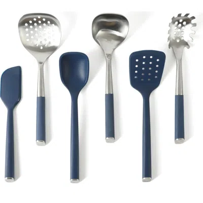 Calphalon Edge 6 Piece Stainless Steel Kitchen Tool Set In Blue