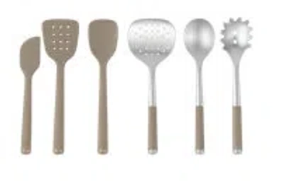 Calphalon Edge 6 Piece Stainless Steel Kitchen Tool Set- Taupe
