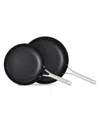 Calphalon Hard-anodized Nonstick 10-inch And 12-inch Frying Pan Set In Black