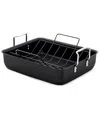 Calphalon Hard-anodized Nonstick 16in Roasting Pan With Rack In Black