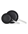 Calphalon Hard-anodized Nonstick 10-inch And 12-inch Frying Pan Set In Black