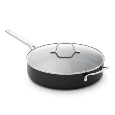 Calphalon Hard-anodized Nonstick 5-qt. Saut Pan With Lid In Black,silver,clear