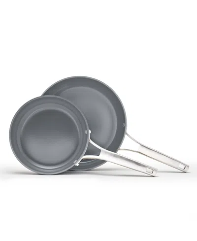 Calphalon Premier Ceramic Nonstick 8" And 10" Frying Pan Set In Silver