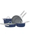 Calphalon Premier Ceramic Nonstick 8-piece Cookware Set In Black