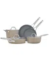 Calphalon Premier Ceramic Nonstick 8-piece Cookware Set In Silver