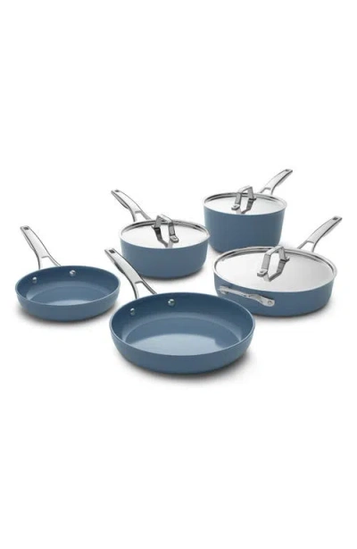 Calphalon Premier Ceramic Nonstick 8-piece Cookware Set In Blue