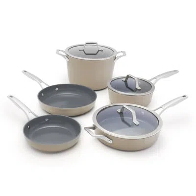 Calphalon Premier Ceramic Nonstick 8-piece Cookware Set, Mushroom Grey In Gray