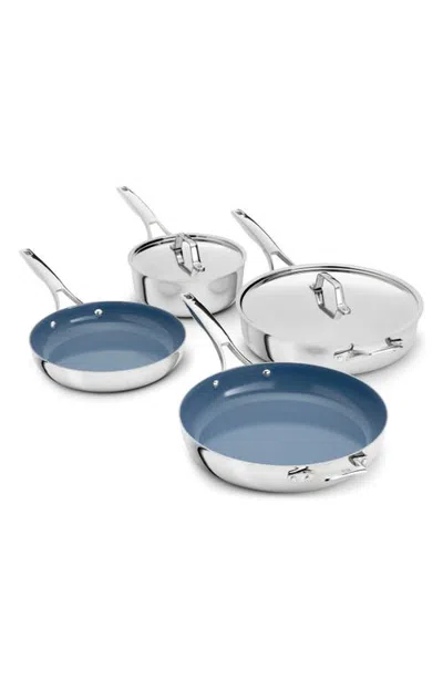 Calphalon Premier Ceramic Nonstick Stainless Steel 6-piece Cookware Set In No Color