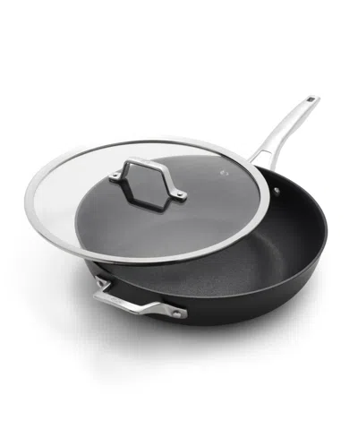 Calphalon Premier Hard-anodized Aluminum Nonstick 13" Deep Skillet With Lid In Black,stainless Steel