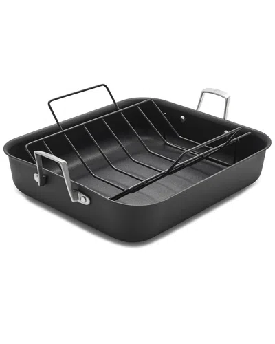 Calphalon Premier Hard-anodized Nonstick 16in Roasting Pan With Rack In Black