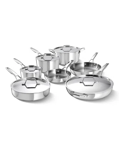 Calphalon Premier Stainless Steel 12-piece Cookware Set In Metallic