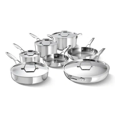 Calphalon Premier Stainless Steel 12-piece Cookware Set In Silver