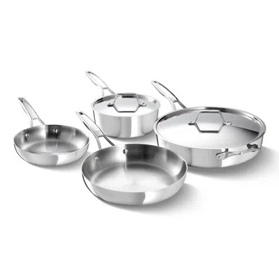 Calphalon Premier Stainless Steel 6-piece Cookware Set In Silver