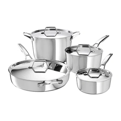 Calphalon Premier Stainless Steel 8-piece Cookware Set In Silver
