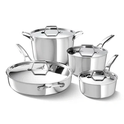 Calphalon Premier Stainless Steel 8-piece Cookware Set In Silver
