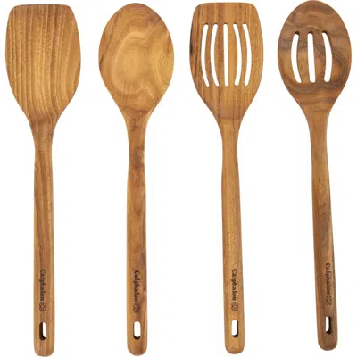 Calphalon Prime Teak Wood 4-piece Cooking Utensil Set, 13 Inch In Brown