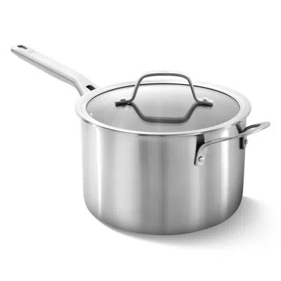 Calphalon Stainless Steel 4.5-qt Sauce Pan With Lid In Silver