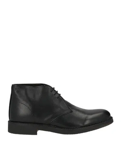Calpierre Man Ankle Boots Black Size 8 Leather