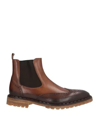 Calpierre Man Ankle Boots Brown Size 10 Leather