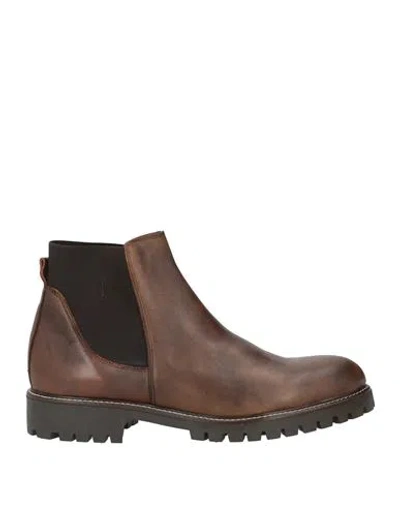 Calpierre Man Ankle Boots Brown Size 10 Leather