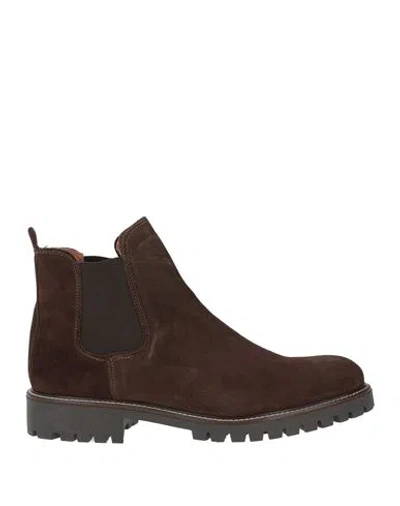 Calpierre Man Ankle Boots Dark Brown Size 10 Leather