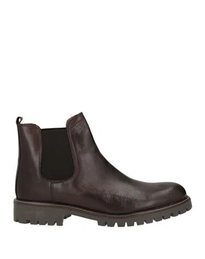 Calpierre Man Ankle Boots Dark Brown Size 9 Leather
