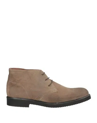 Calpierre Man Ankle Boots Khaki Size 10 Leather