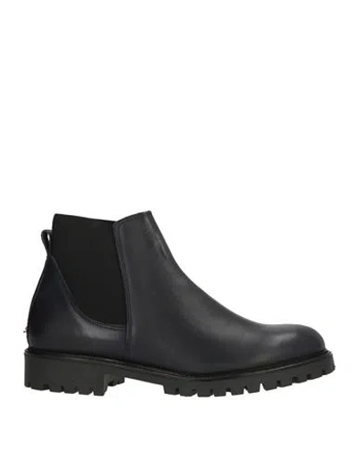 Calpierre Man Ankle Boots Midnight Blue Size 10 Leather