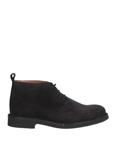 Calpierre Man Ankle Boots Midnight Blue Size 6 Leather