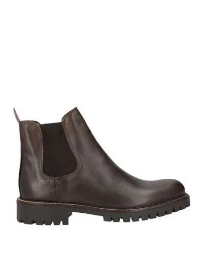Calpierre Man Ankle Boots Taupe Size 7 Leather In Grey