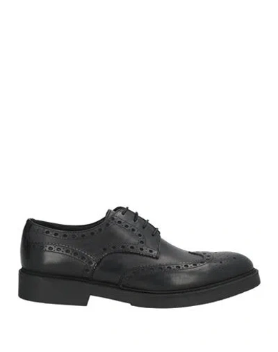 Calpierre Man Lace-up Shoes Black Size 9 Calfskin