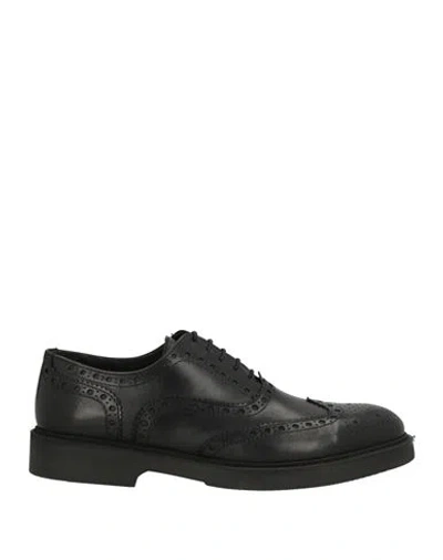 Calpierre Man Lace-up Shoes Black Size 9 Calfskin