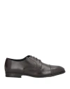 Calpierre Man Lace-up Shoes Dark Brown Size 9 Calfskin
