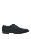 Calpierre Man Lace-up Shoes Midnight Blue Size 8 Leather In Blue