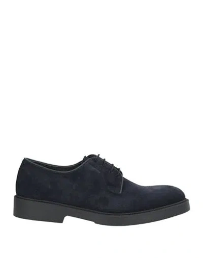 Calpierre Man Lace-up Shoes Midnight Blue Size 9 Leather